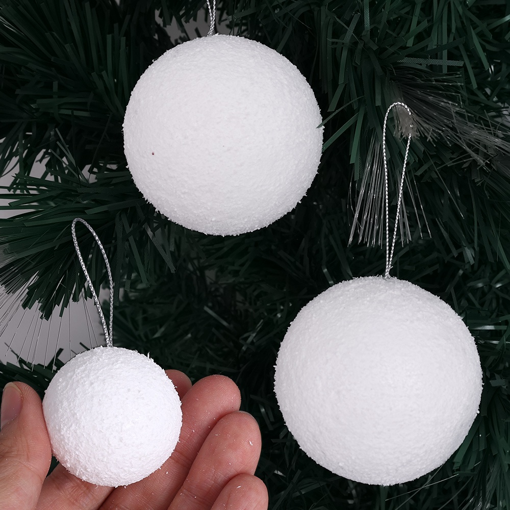 6pcs Ornamen Bola Salju Bahan Busa Untuk Dekorasi Pohon Natal