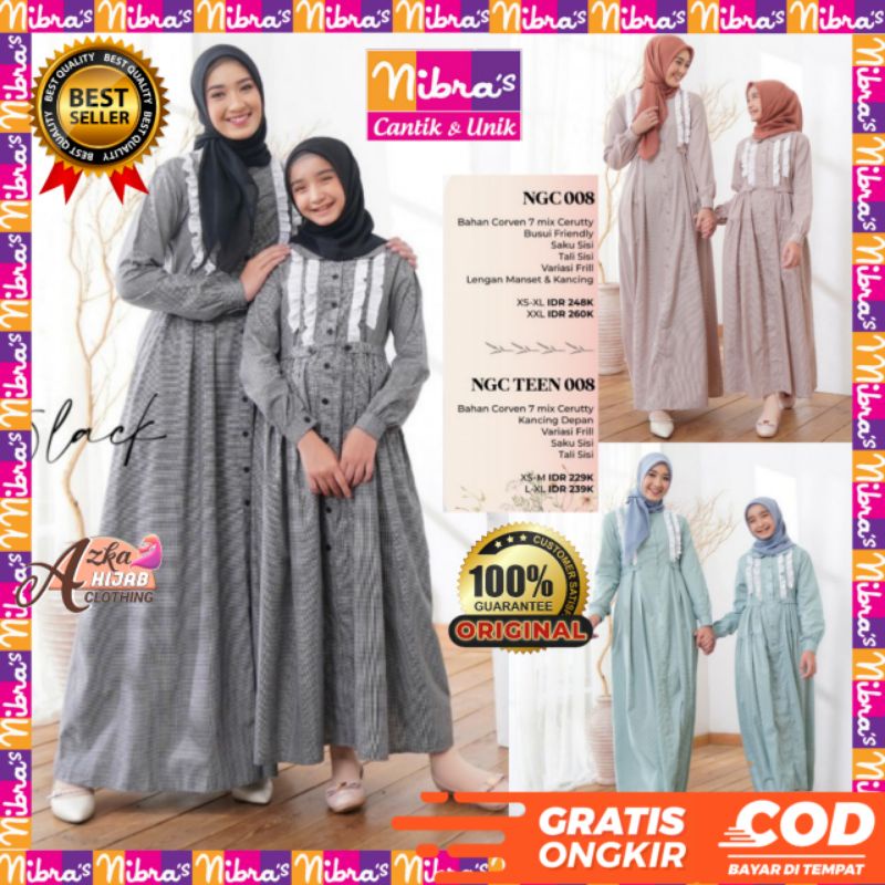 BAJU COUPLE NGC 008 NGCA 008 NIBRAS / BAJU COUPLE IBU DAN ANAK TERBARU / BAJU MUSLIM COUPLE IBU ANAK