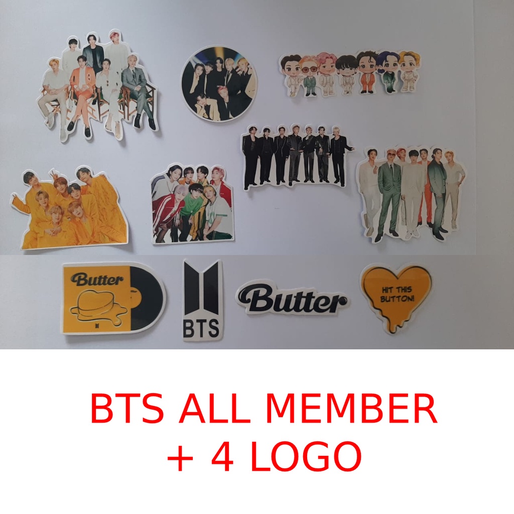 glinkshop1 stiker BT21 Bangtan BT S unofficial Butter All Member V, Kim Seok-Jin, Jeon Jung-Kook, Suga, Jimin, J-Hope, RM