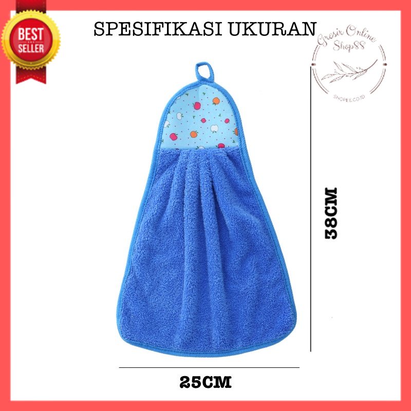 GOS -D315- Kain Lap Motif /Kain Handuk Pembersih Piring Dapur / Kain Serbet Microfiber Gantung