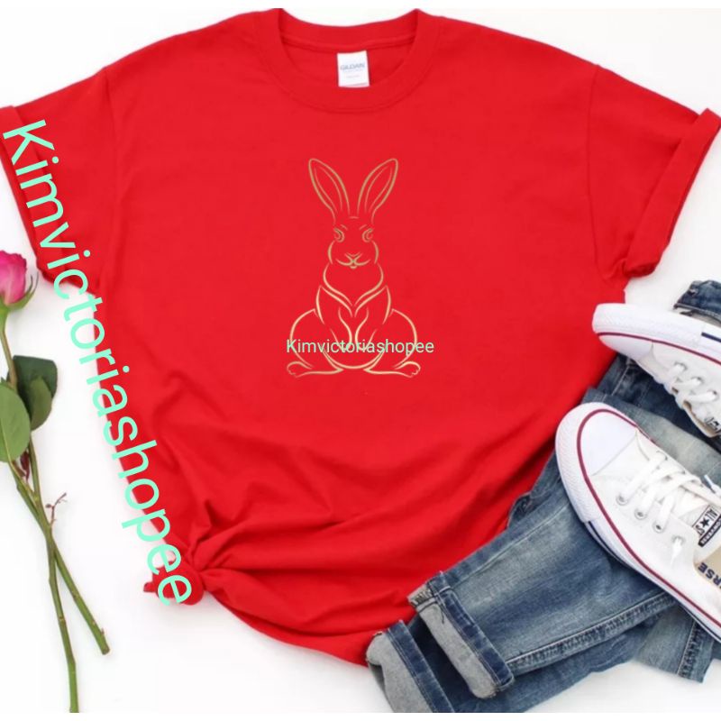 cod baju imlek/kaos imlek/kaos merah/kaos kelinci/2023