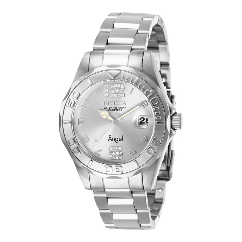 Jam Tangan Wanita INVICTA Angel 28679 Silver Dial Stainless Steel Strap