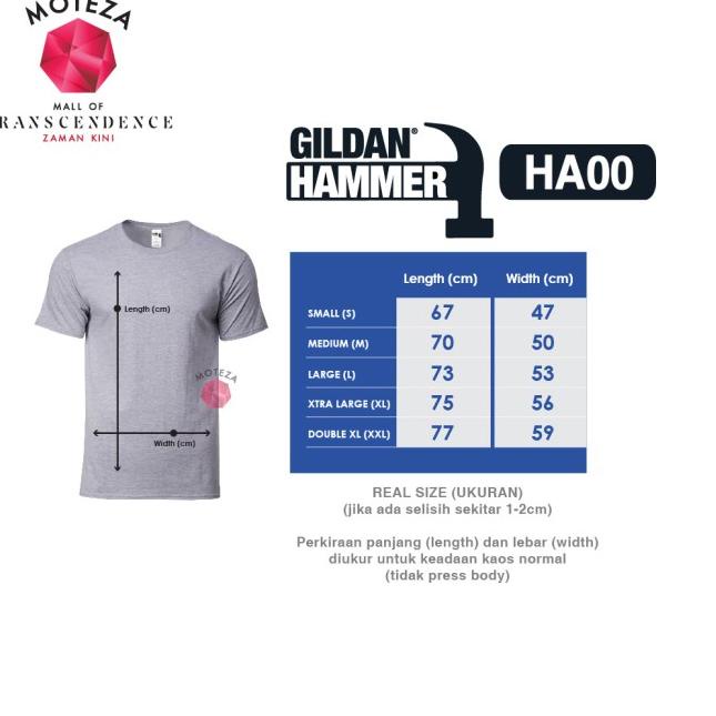 Kaos Polos Combed 20s - GILDAN HAMMER HA00 Heavyweight - S, NAVY