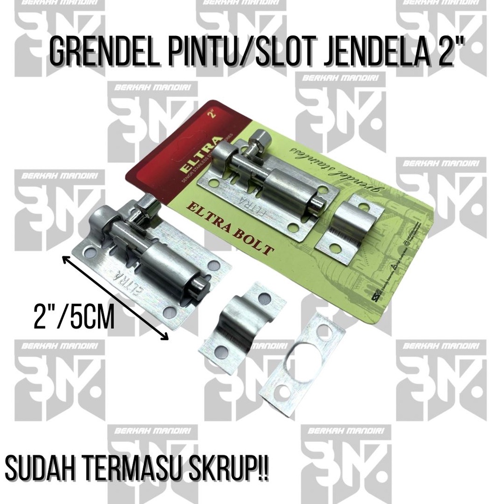 Grendel/Gerendel Pintu Jendela|Slot/Selot Pintu Rumah Panjang 2inch/5cm Stainless Slot Kunci Pintu|Kunci Selot Pintu