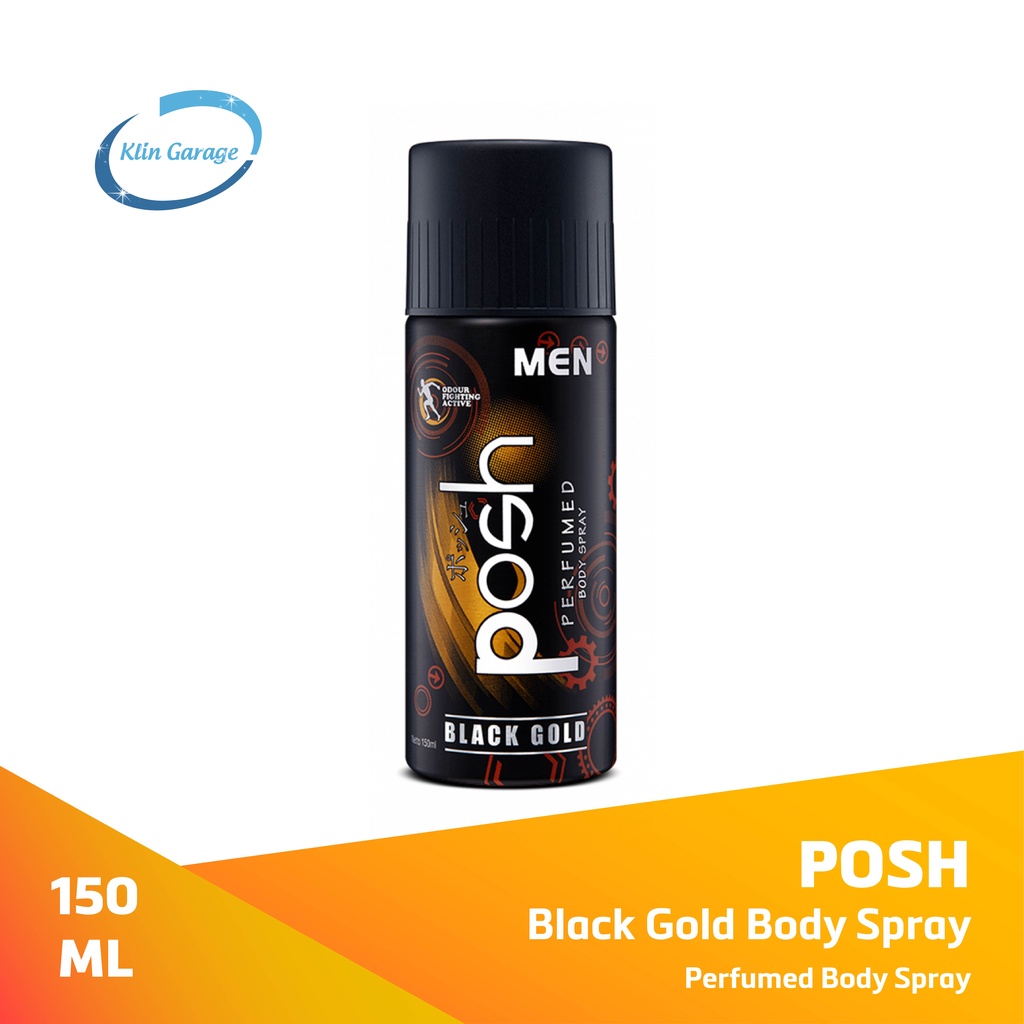 Posh Men Body Spray Black Gold 150 ml - Deodorant Parfum Badan Pria