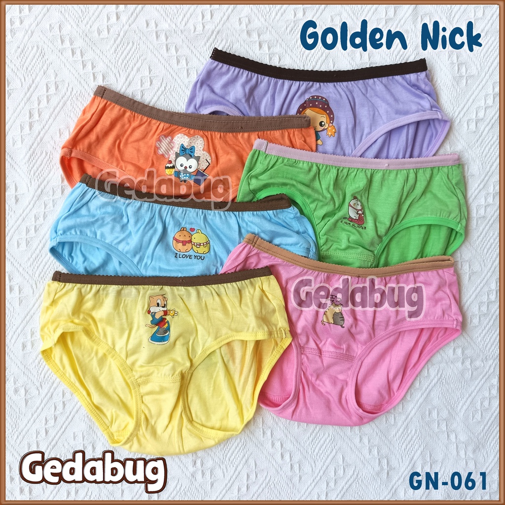 3 Pcs - Celana dalam anak Golden Nick 061 Spidol / Celana Dalam Anak Perempuan Warna Rainbow GirL | Gedabug