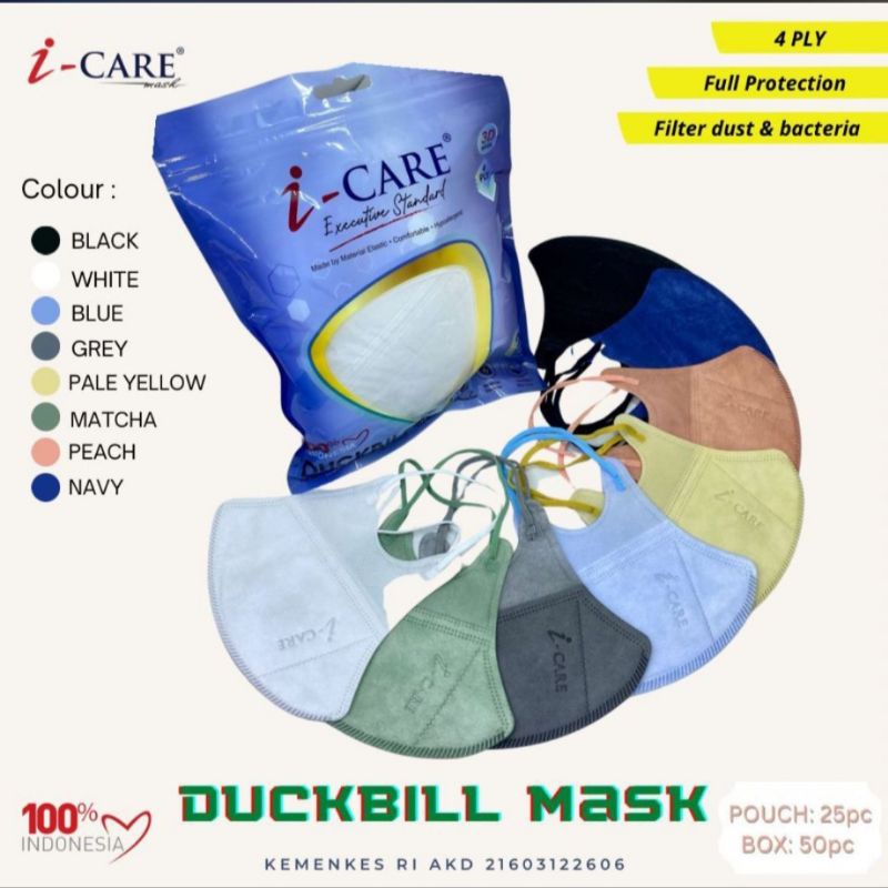 duckbill i care sachet 25pc earloop premium