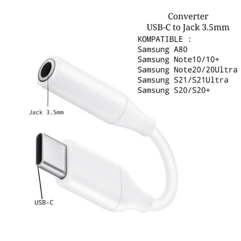 ISC Sambungan Jack Audio 3,5 to Type C