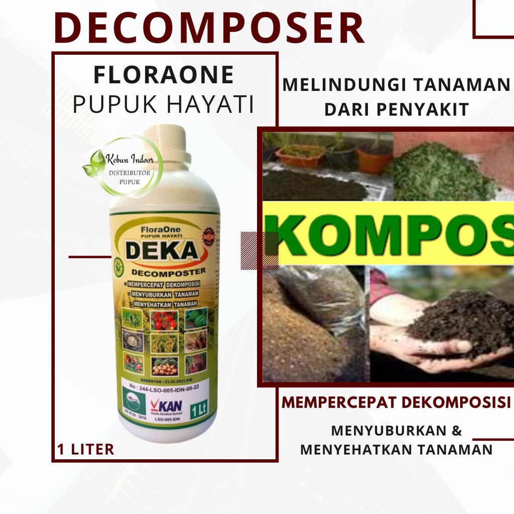 Pupuk Hayati Decomposer Pengurai Limbah Organik, Pupuk Hayati Organik Dekomposer FloraOne Deka