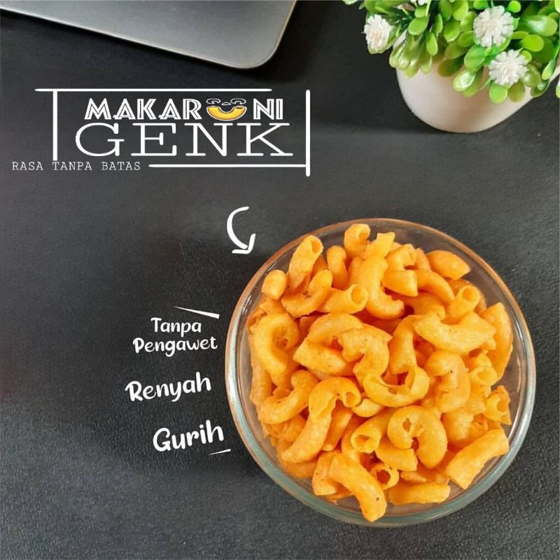 

MAKARONI GENK | Makaroni Bantet Enak 250g Makanan Ringan Cemilan Varian Rasa