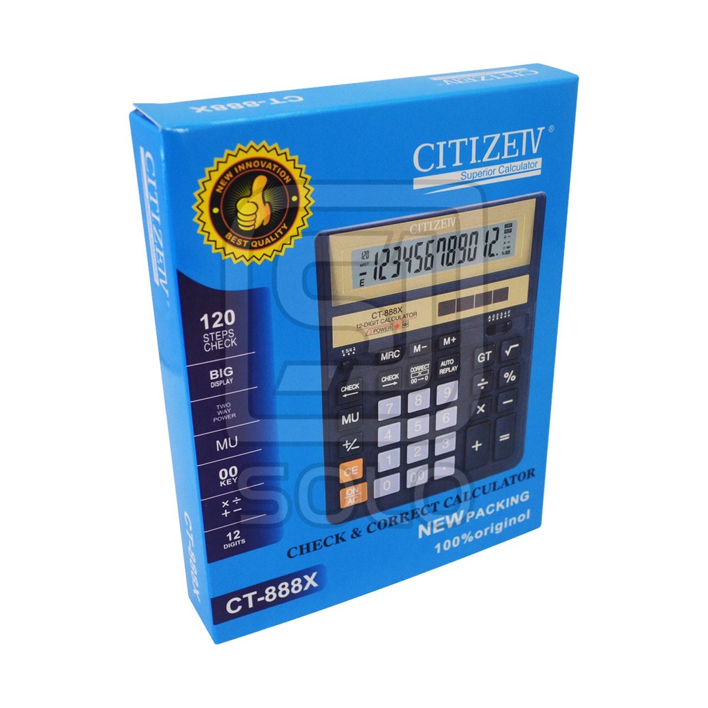 

Kalkulator 12 Digit Calculator Citizeiv CT-888X Calkulator Check & Correct Citizeiv CT 888X Serbaguna