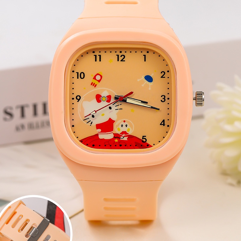 Jam Tangan Anak-anak Kitty Kecil Segar Bercahaya Jelly Cat Boys and Girls Quartz Watch