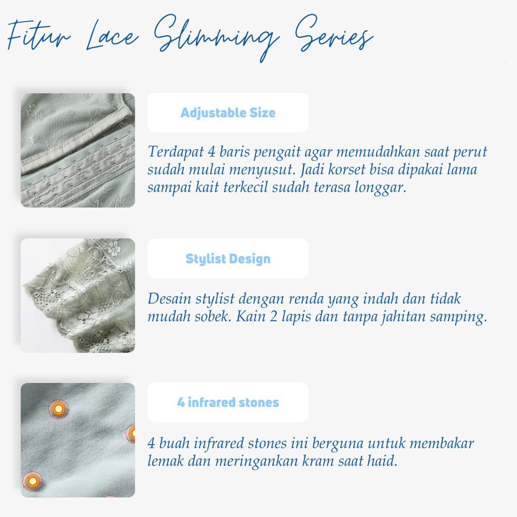 Korset Premium High Waist Pelangsing Perut Pembakar Lemak With Tourmaline