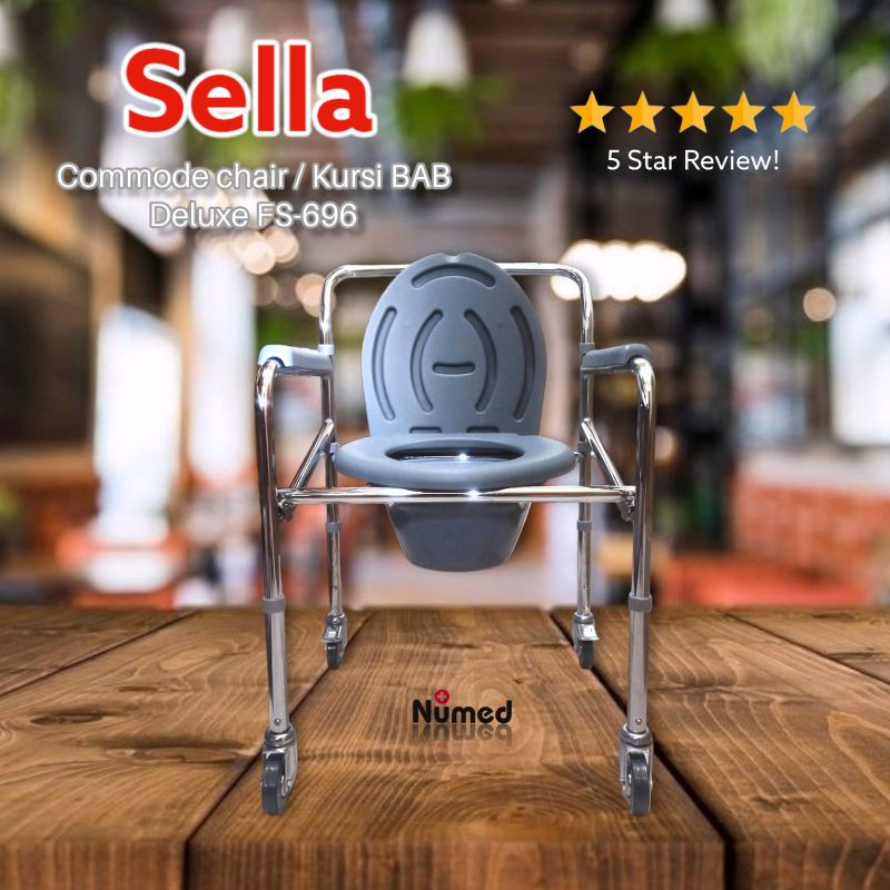 Commode Chair Kursi BAB Sella FS-921 / Kursi Pispot Toilet Duduk Plus Roda Buang Air besar Orang Tua Lansia