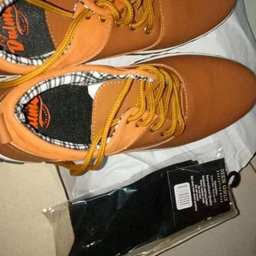 SEPATU PRIA BOOT DALMO BRODO BANTAL ORIGINAL BLACK & BROWN - Hitam, 39