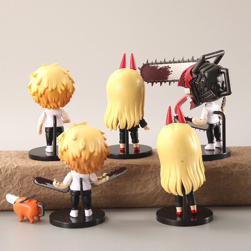 6pcs / set Mainan Action Figure Anime Power Denji Saw Man Versi Q Bahan Pvc Untuk Anak