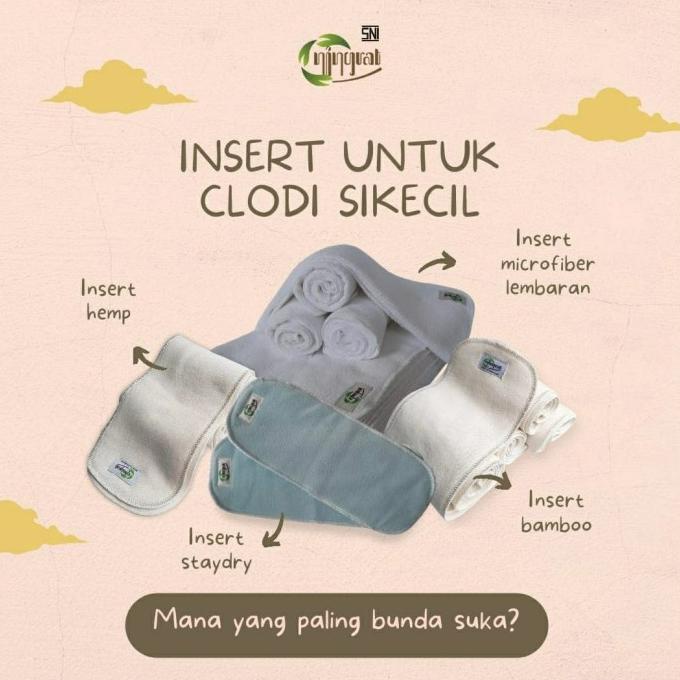 Ningrat Extra Insert Clodi Penyerap Popok Kain Microfiber Bamboo Hemp
