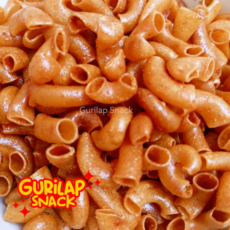 

Makroni bumbu basah pedas gurih cemilan enak cemilan santai kemasan 500 gram