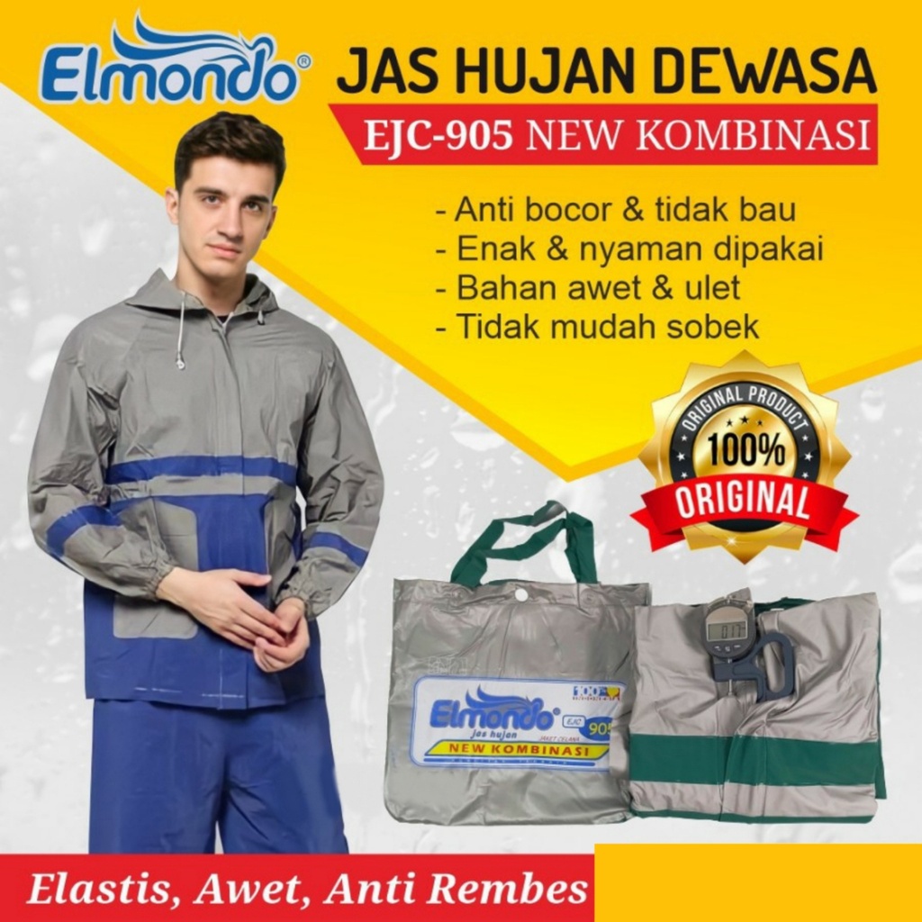 Satohama TerLaris Elmondo Jas Hujan Setelan Baju Celana - New Kombinasi / Jas Hujan / Mantel Hujan / Jas / Mantel / Raincoat / Celana Jas Hujan / Hujan / Jaket Hujan / Baju Hujan / Elmondo / Jas Hujan Raincoat / Jas Hujan Terbaik / Elmondo Setelan