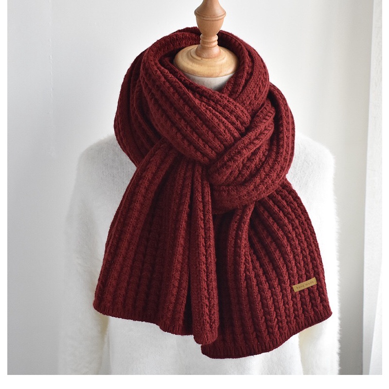 Syal Rajutan Wool Tebal Ala Korea/ Fashion Winter Autumn Musim Dingin