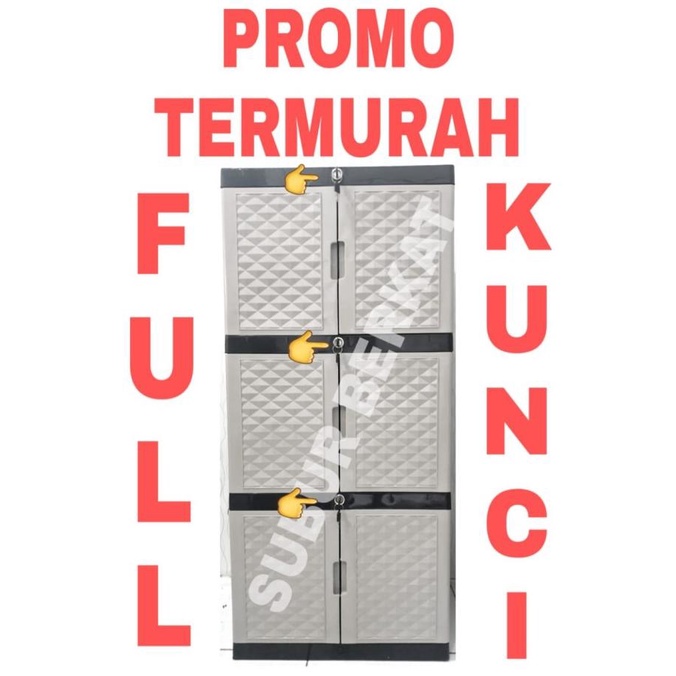 

Lemari Plastik Lemari Pakaian DIAMOND 3 SUSUN KUNCI stock ready