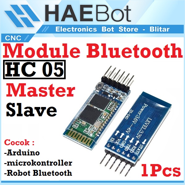 [HAEBOT] Bluetooth Module Modul HC 05 HC05 Arduinoo 6 Pin Android 10m Receiver Master Slave Otomatis