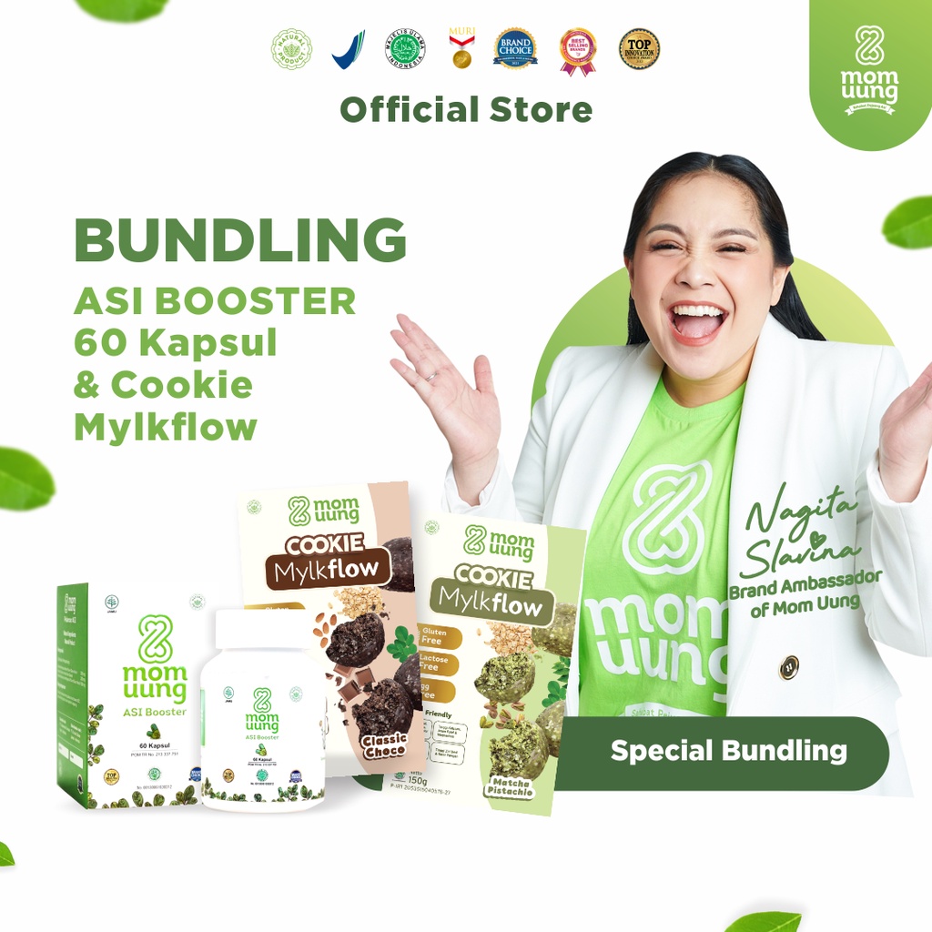 Jual Special Bundling Mom Uung Asi Booster Capsul Cookie Classic Choco Matcha Pistachio