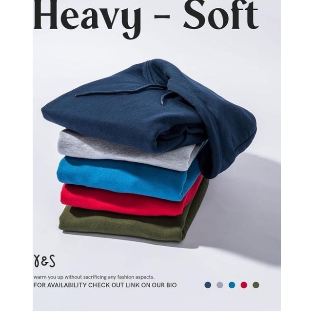 Hoodie Fleece CVC 270-280 gsm Y&S Heavy Soft - Hitam, S