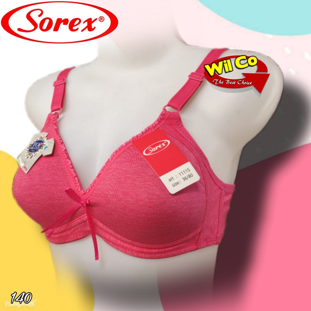 K140 - BRA/BH WANITA SOREX TANPA KAWAT BUSA TIPIS DUA PENGAIT SIZE 36 - 42 EXTRA COMFORT