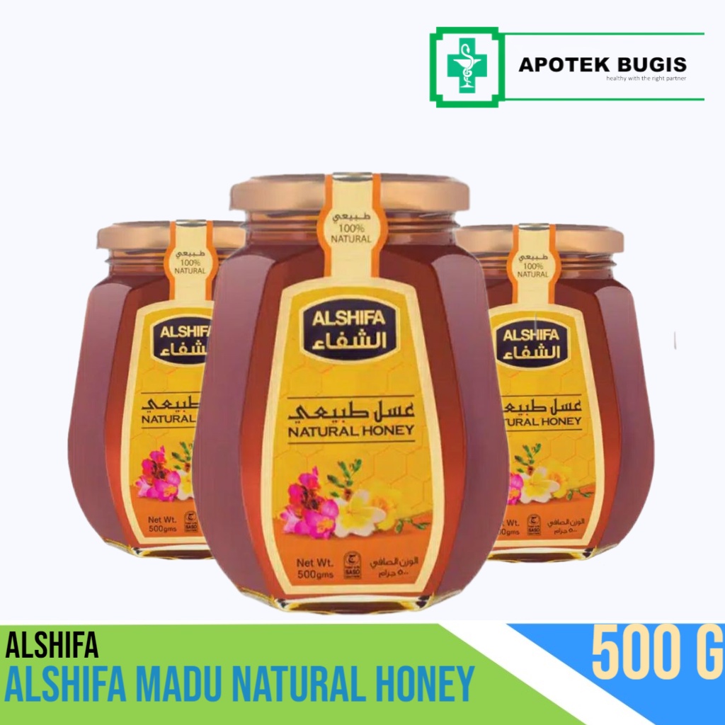 ALSHIFA Madu Natural Honey 500gram + Free 125gram madu Stamina Daya Tahan Tubuh Madu Asli Murni 100%