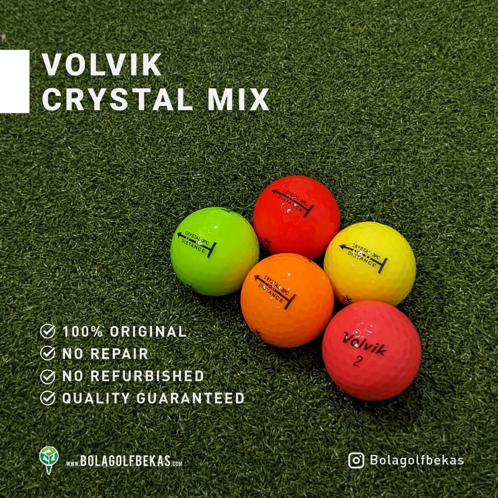 Bola golf bekas / second grade A terlaris - Bola Volvik Crystal - grade A, original, no repair - mix