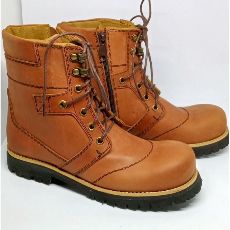 safety boots Mr wonk leather kulit crazy horse ll sepatu boost pria safey steel toe crazy horse