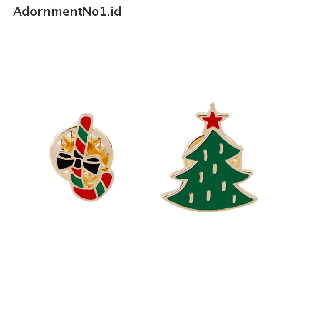 Bros Pin Enamel Desain Kartun Santa Claus Pohon Natal Lonceng No1 Untuk Hadiah