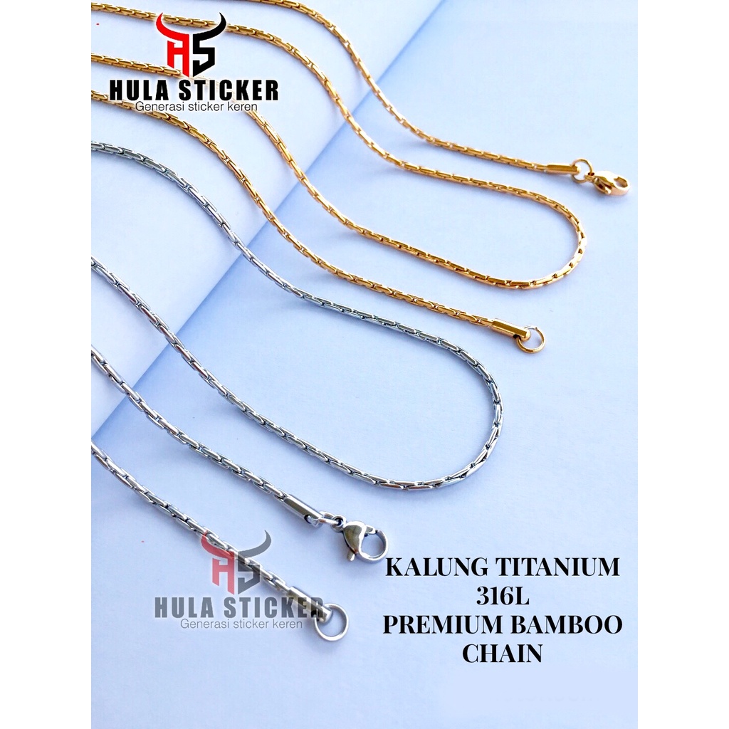 Kalung Rantai Titanium ROLO BAMBU Chain Premium Stainless Anti Karat Pria Wanita / Kalung Rantai MCI