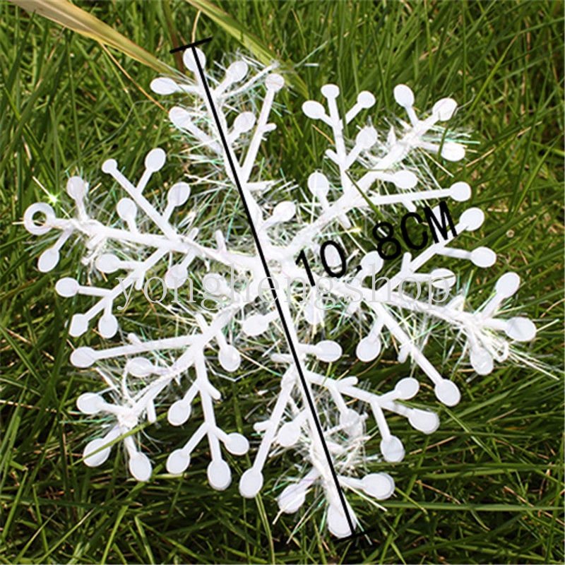 30pcs / set Ornamen Gantung Bentuk Snowflake Untuk Dekorasi Pohon Natal