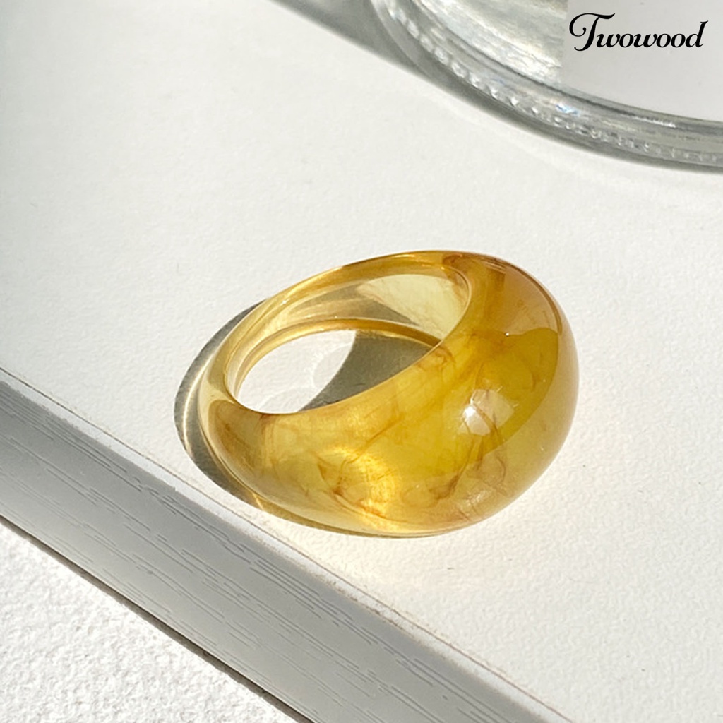 Cincin Jari Bentuk Geometris Transparan Gaya Retro Untuk Kencan