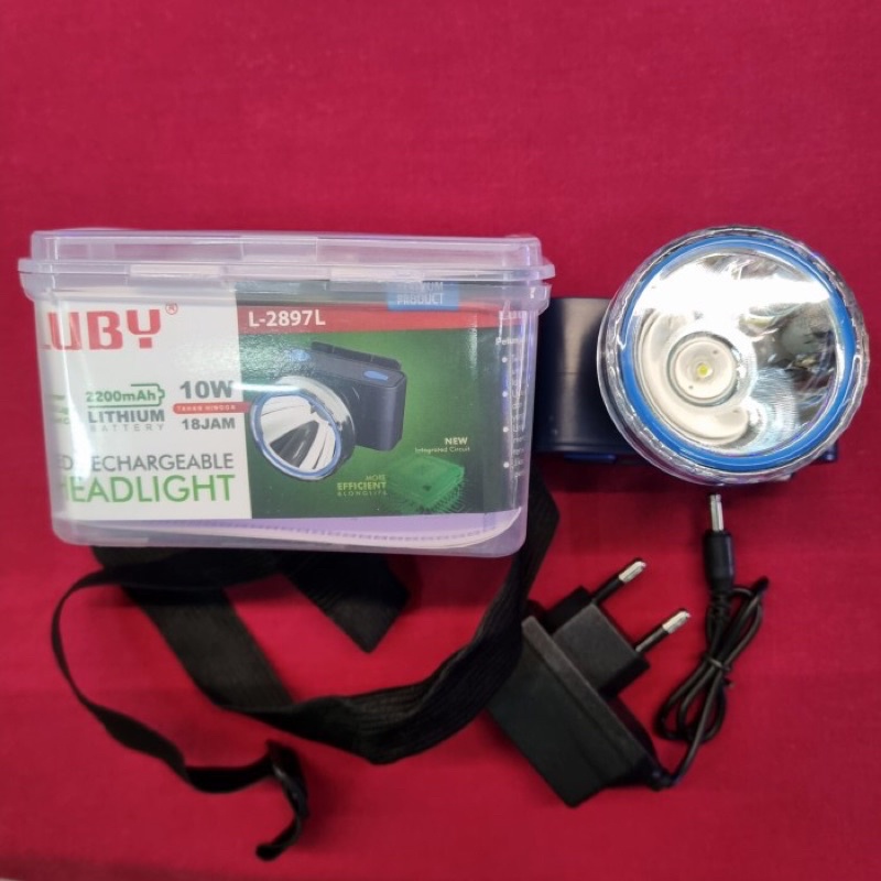 Luby L-2897L Lithium Senter Kepala L2897L 10W Tahan Hingga 18 Jam