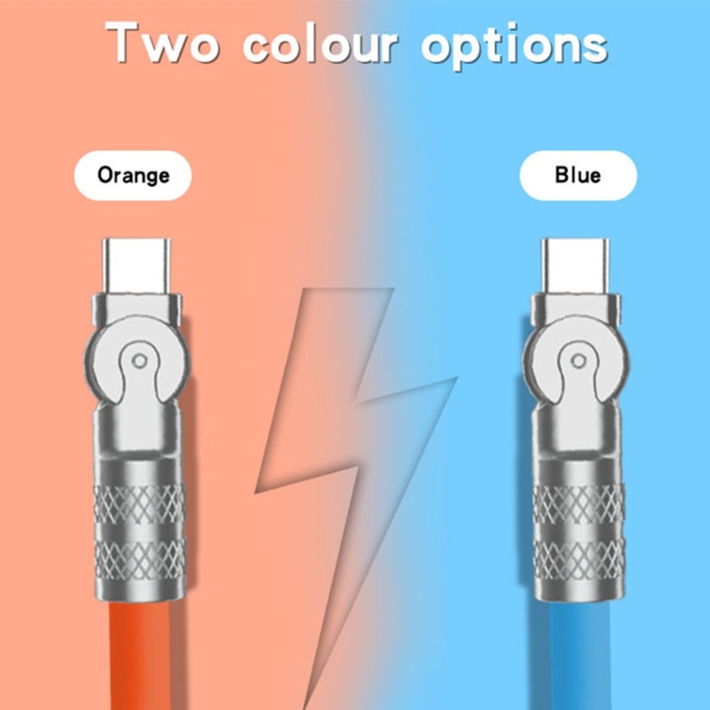 Zzz Kabel Fast Charging Dengan Drat OD 6.0 27W Kabel Cas 1m/3.3FT Biru/Orange