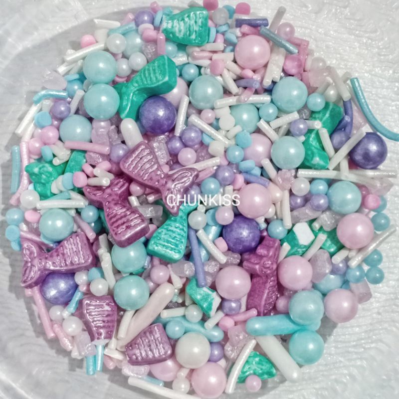 SPRINKLE HIASAN KUE - MUTIARA, SILVER, GOLD, MERMAID, UNICORN- 50 gr