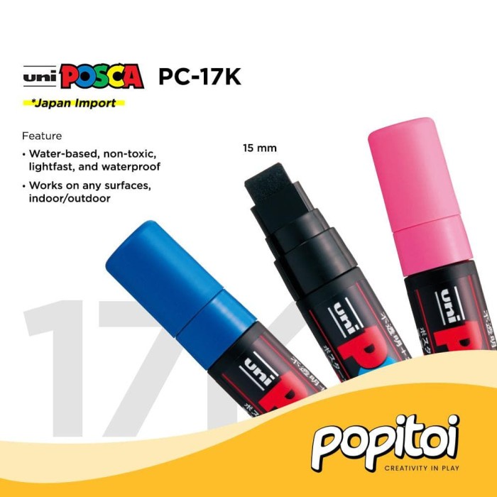 

[COD AKTIF] UNI POSCA PC-17K 15mm Extra Broad Tip Water Based Pen PC17K - Yellow