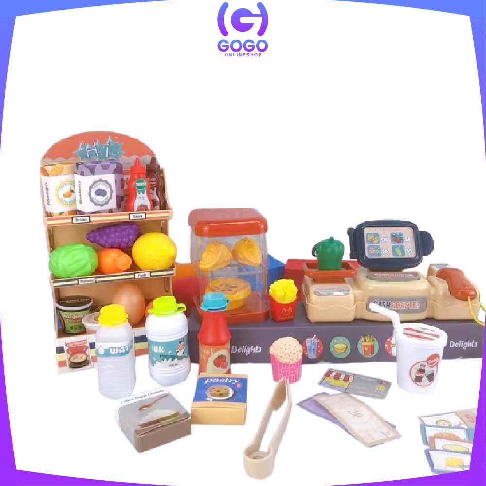 GOGO-M223 M225 Mainan Mesin Kasir Anak Counter Play house / Mainan Ice Cream Fast Food Dessert Junkfood Pretend Play