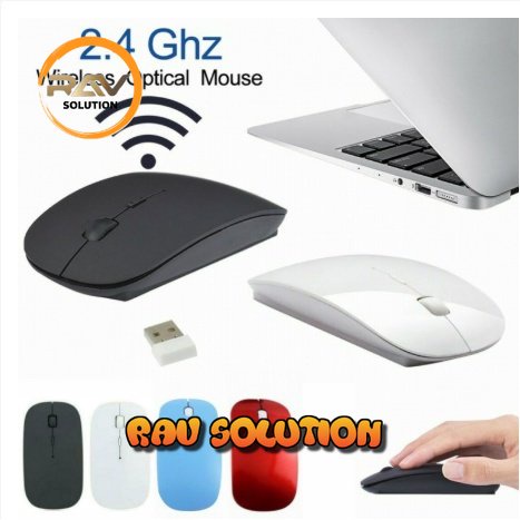 Mouse  wireless gaming  murah slim 2.4Ghz - Putih/hitam/wireless mouse gaming/  - RAV SOLUTION