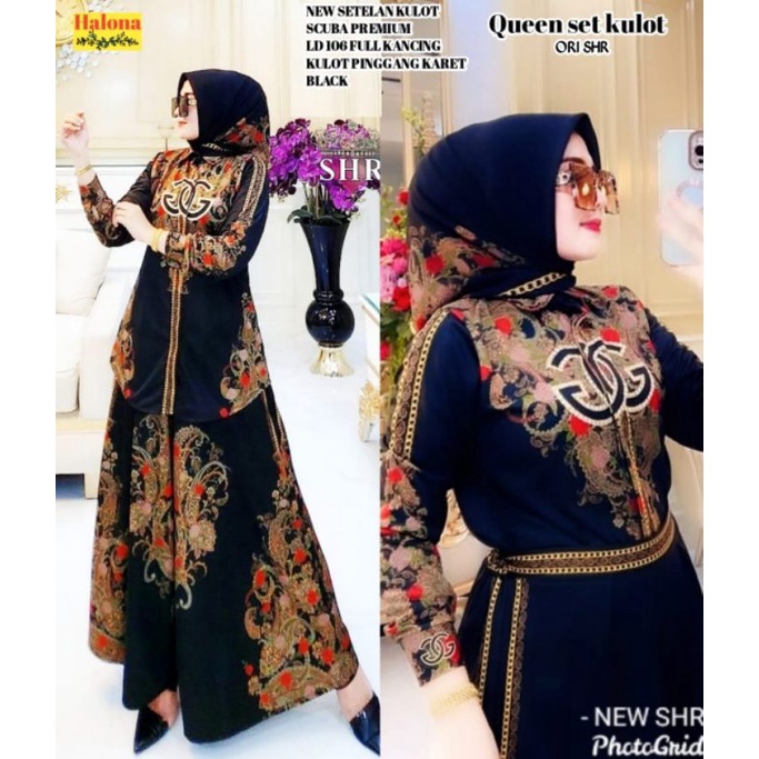 QUEEN SETELAN KULOT ORI SHR/SETELAN SHR TERBARU