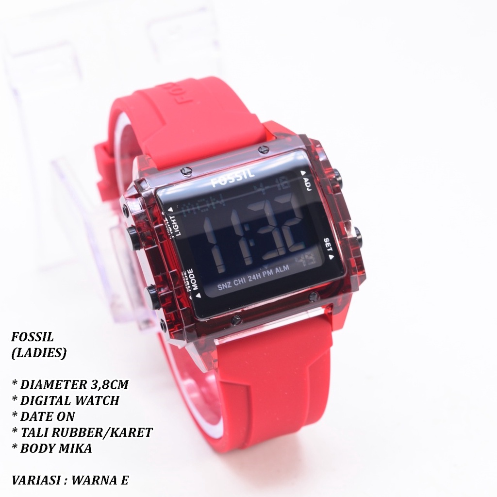 (BISA COD) JAM TANGAN DIGITAL WANITA F-08 FASHION TALI RUBBER BODY SEGI MIKA TANGGAL AKTIF