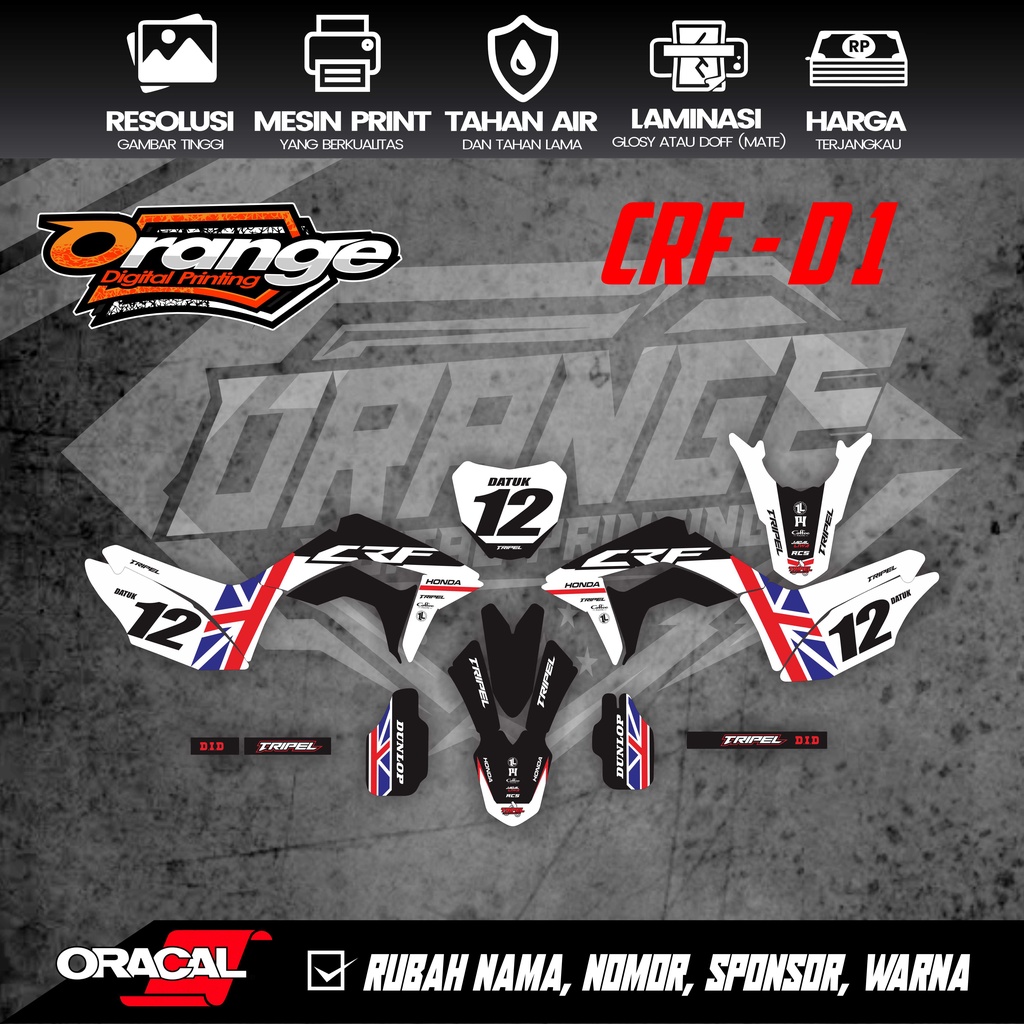 STRIPING STICKER DECAL CRF - D SERIES