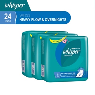 Image of Whisper Pembalut Wanita Heavy Flow & Overnight Wings 8's - Paket isi 3