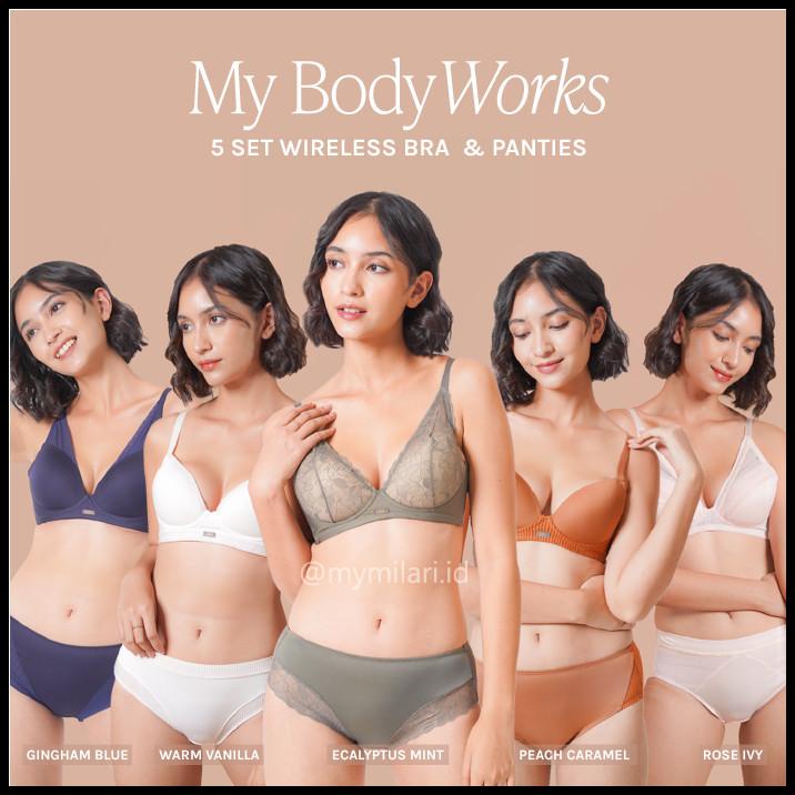 Promo Milari | My Bodyworks, 5Set Wireless Bra /Lycra & Panties