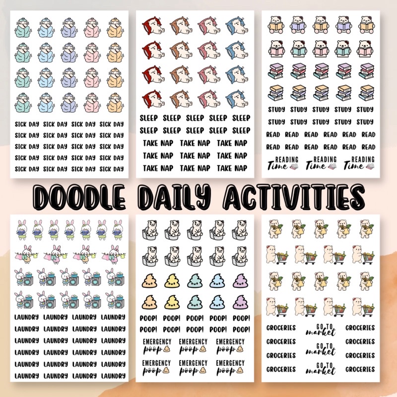 

[MIKUMI] BUY 10 GET 1 FREE Doodle Activities Planner Sticker Sheet | Sticker Planner | Stiker Planner | Doodle Sticker | Stiker Aktifitas | Sticker Lucu | Sticker Murah | Deco Sticker | Sticker Journal | Sticker Jurnal | Sticker Bujo
