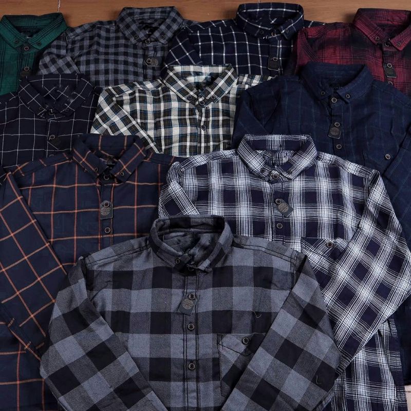 Kemeja Flanel Lengan Panjang Pria Wanita Kemeja Motif Kotak Kotak Import Unisex