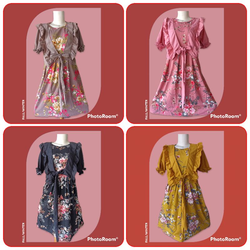 dress voxy bunga rompi outer nyatu